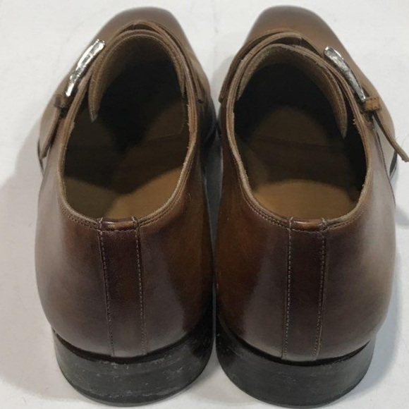 Men\'s Magnanni Brown Leather Monk Strap Dress Shoes Size 13M